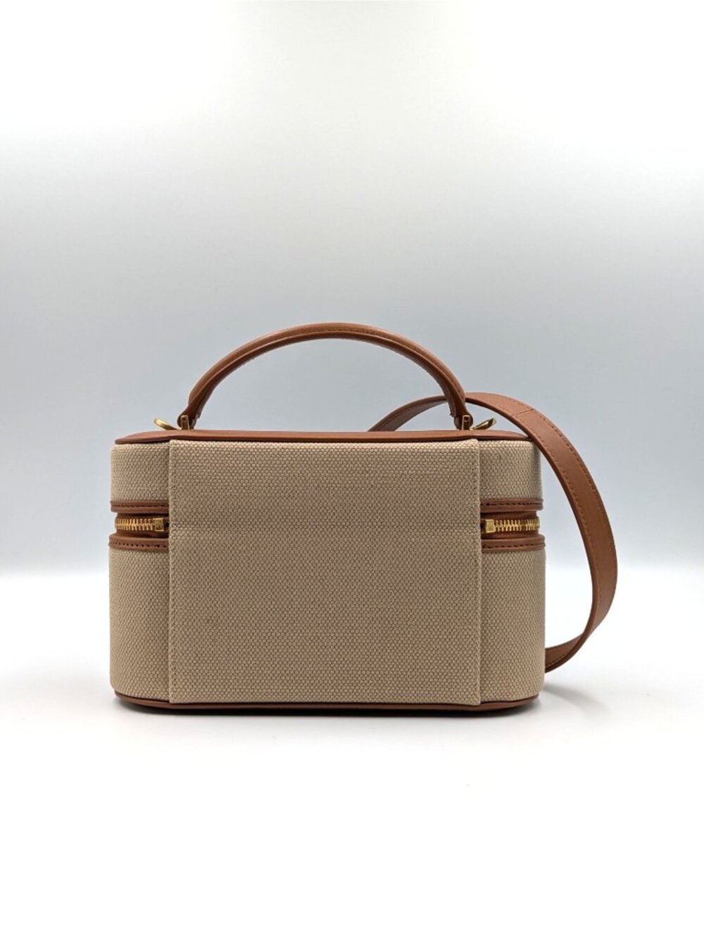 Saint Laurent Canvas Calfskin Mini Gaby Vanity Case Desert Dust Brick 834213 - Picture 3 of 15